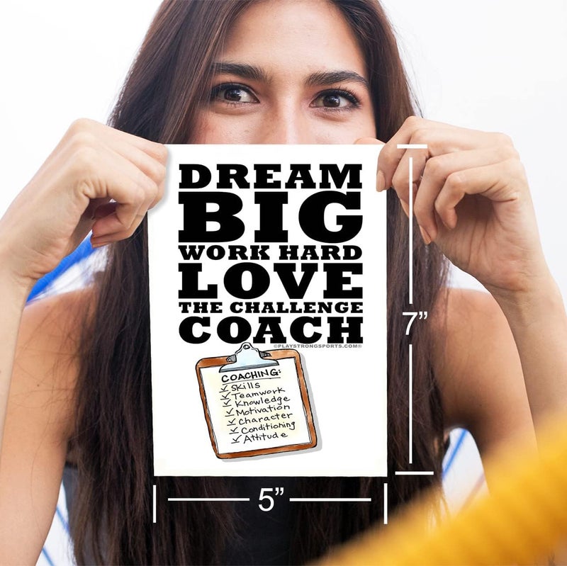 Play Strong 3-Pack Thanks Coach Dream Big 3-Pack (5x7) Greeting Thank You Coach Cards Set Awesome for Players, Teams, Family and Fans - Your Coaches Will Love 'Em! - Image 3